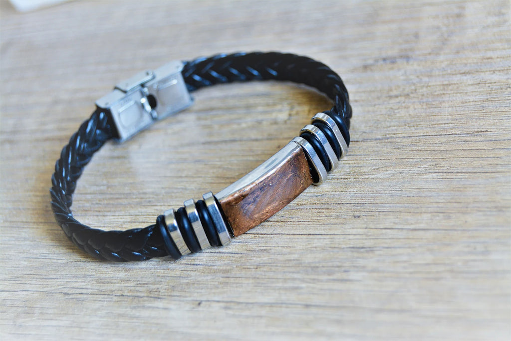 Bracciale uomo pelle marrone