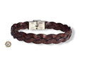 Bracciale uomo in cuoio intrecciato - Chiusura in acciaio