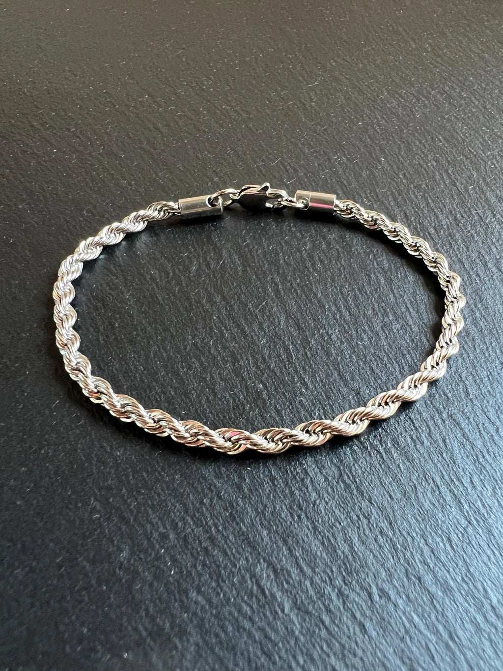 Bracciale da uomo da 4 mm. Catena a corda in acciaio inossidabile