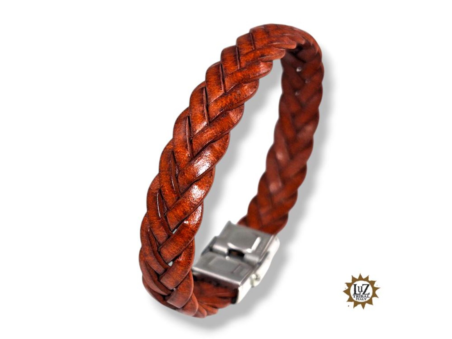 Bracciale uomo in pelle intrecciata