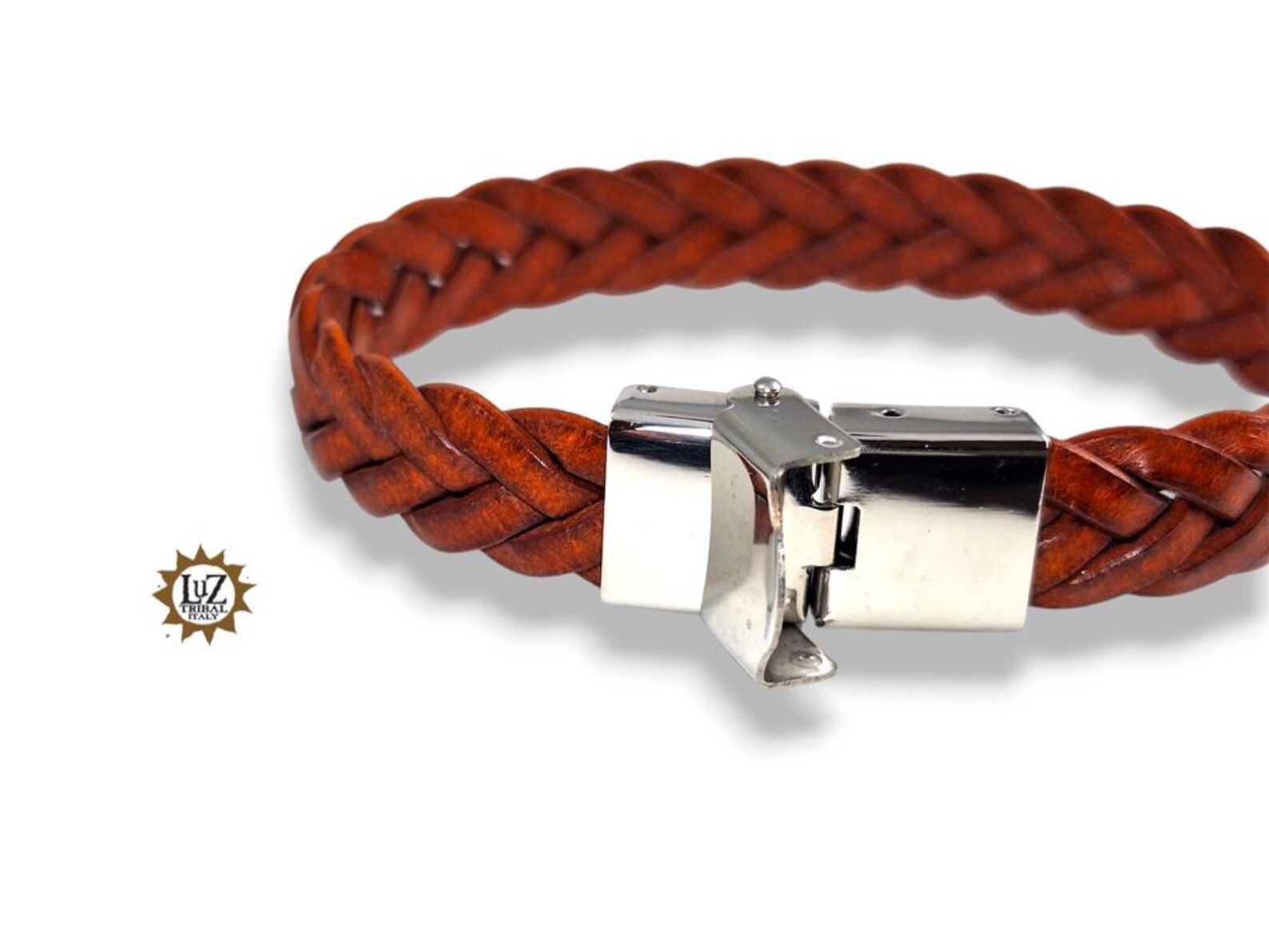 Bracciale uomo in pelle intrecciata