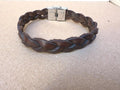 Bracciale in vera pelle con chiusura in acciaio inossidabile
