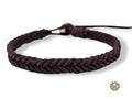 Bracciale uomo in cuoio grezzo intrecciato a mano