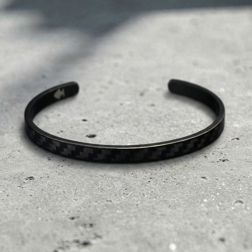 Bracciale Carbonio Uomo – Acciaio Inossidabile DLC Fatto a Mano