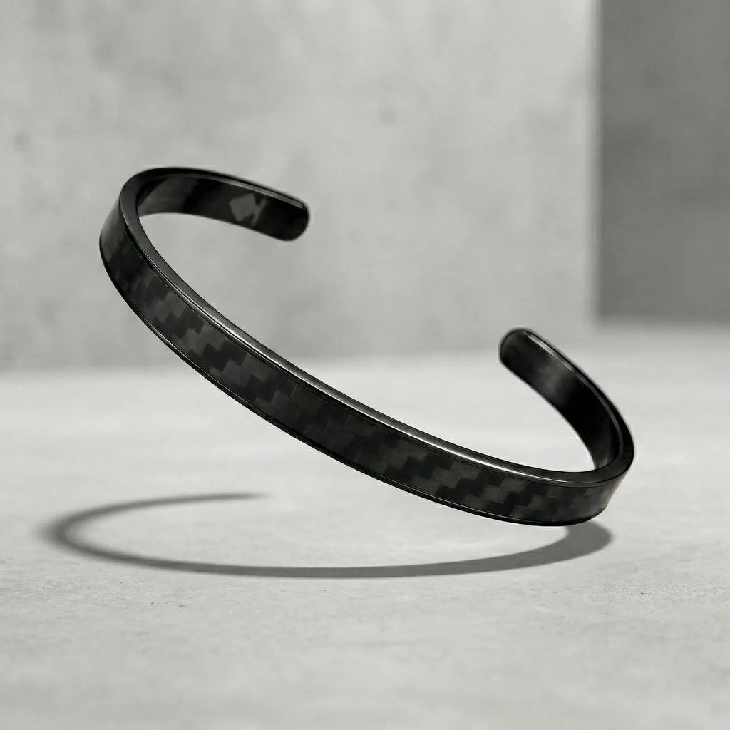 Bracciale Carbonio Uomo – Acciaio Inossidabile DLC Fatto a Mano