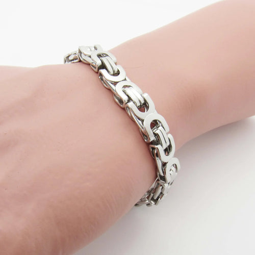 Bracciale a catena a maglie piatte in acciaio inossidabile