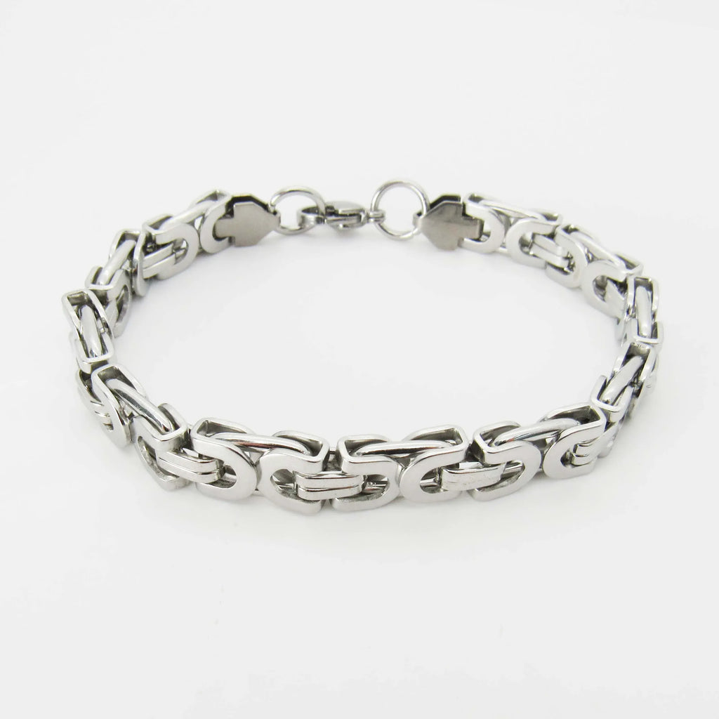 Bracciale a catena a maglie piatte in acciaio inossidabile
