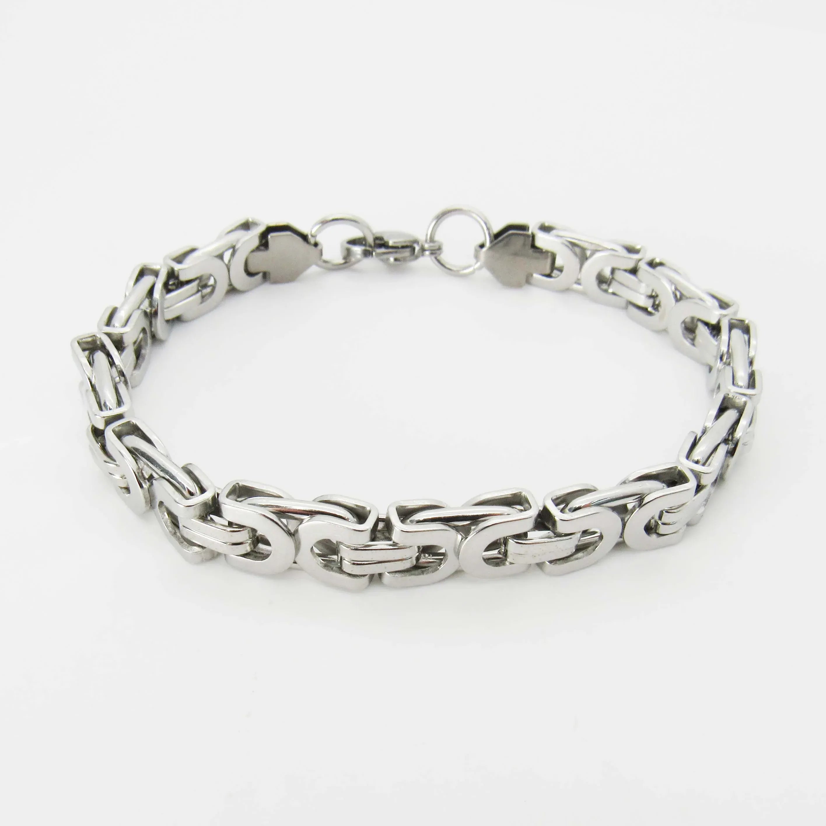 Bracciale a catena a maglie piatte in acciaio inossidabile