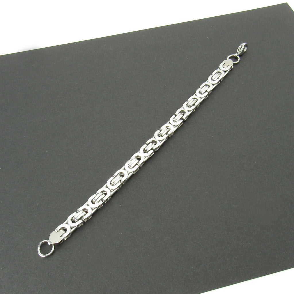 Bracciale a catena a maglie piatte in acciaio inossidabile