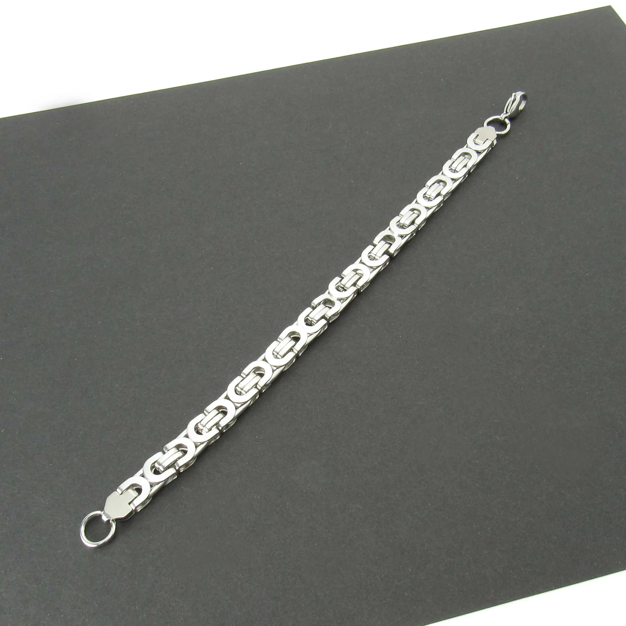 Bracciale a catena a maglie piatte in acciaio inossidabile