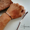Bracciale in pelle e argento sterling