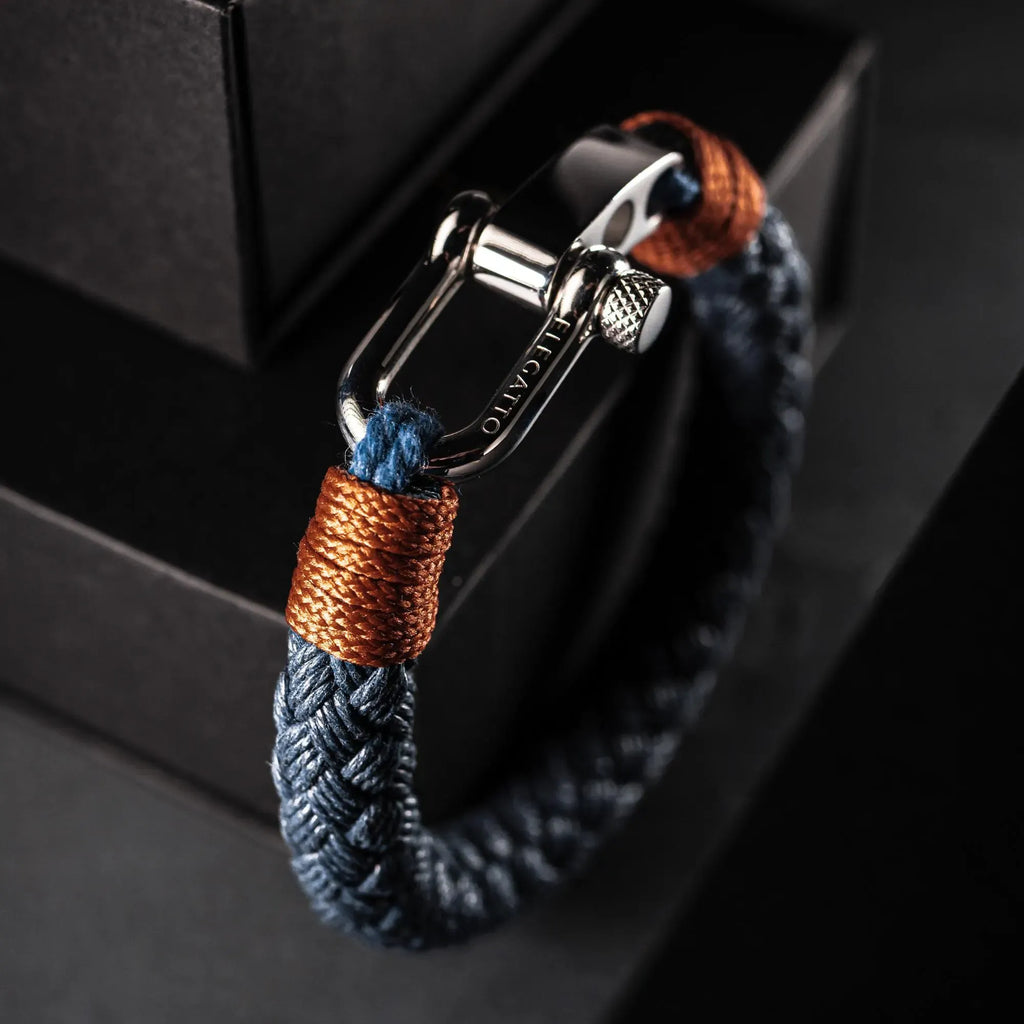 Bracciale in corda di cotone blu